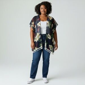 Kismet - Dark Blue Floral Coverup - O/S